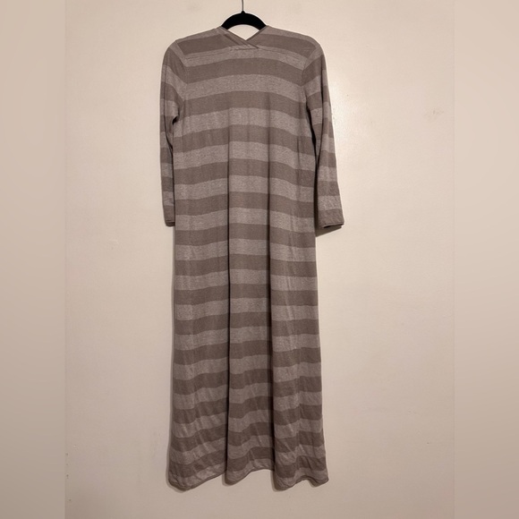 Garnet Hill Linen Striped Long Duster Cardigan Neutral Beige Size XS - Picture 6 of 6